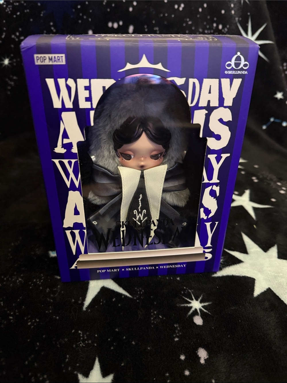 Pop Mart x Skullpanda Wednesday Plush Doll - Purple Box